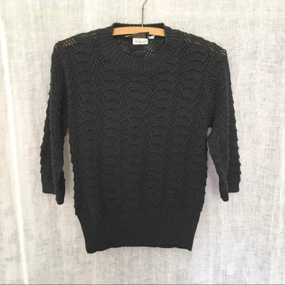 Vintage Knit Top Sweater Black Size S